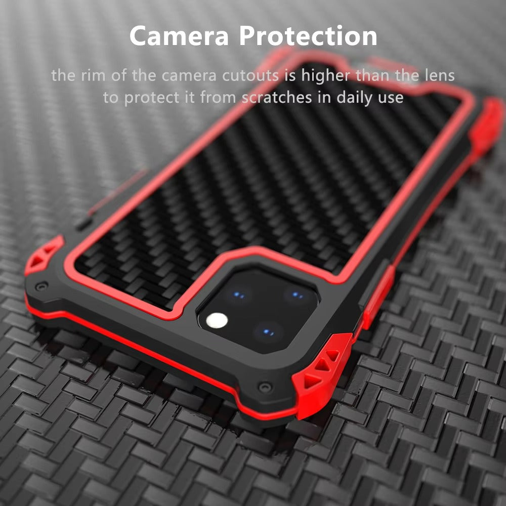 Robust Apple iPhone Case, MagSafe Compatible, Camera Lens & Screen Protection, Ultra Thin, Shockproof, Magnetic Full All Around Cover – Hard Metal Armor Case with Aluminum Alloy & TPU Silicone Shockproof Design