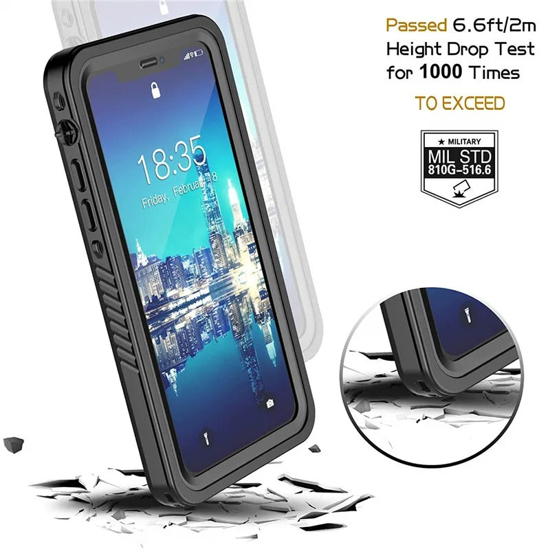 Premium Waterproof Apple iPhone Case, MagSafe Compatible, Ultra Thin Magnetic Shockproof Full Protection Cover with IP68 Seal for Diving, Swimming, and Underwater Use