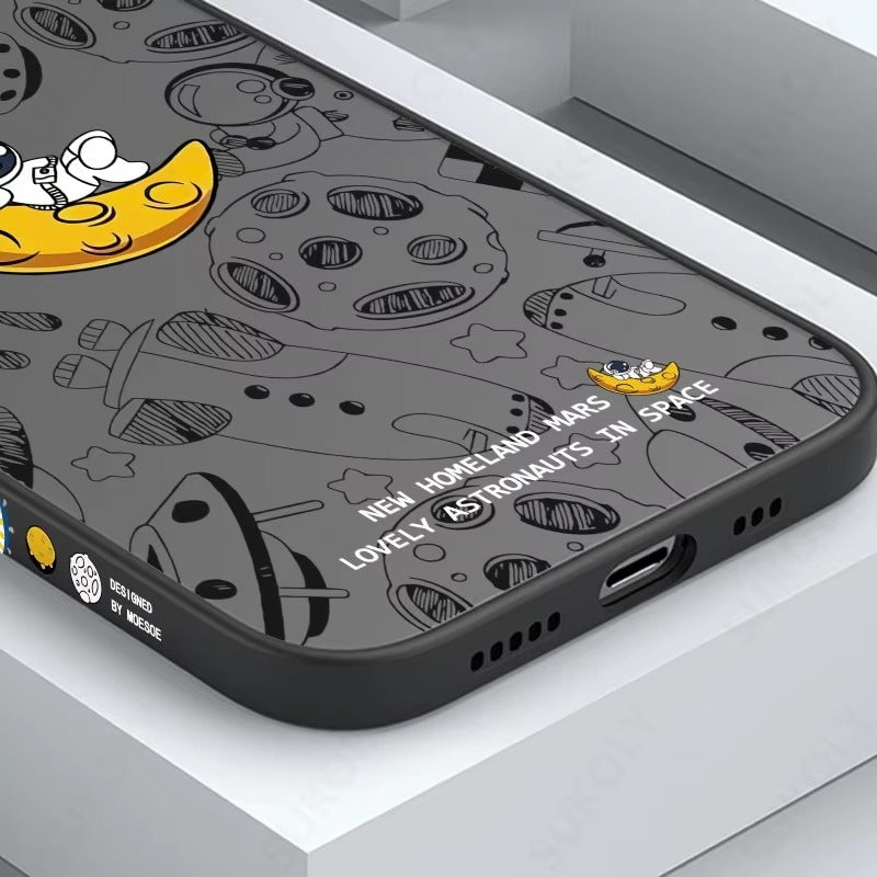 Robust Apple iPhone Case, MagSafe Compatible, Ultra Thin Screen Protection, Acrylic Matte Shell Featuring Astronaut Art