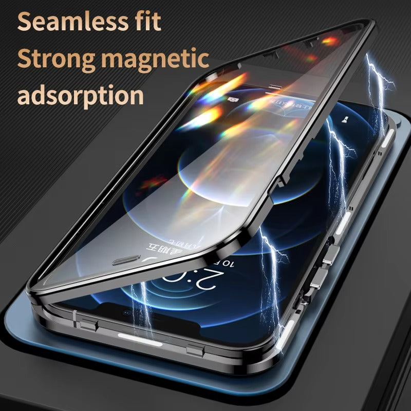 Robust Apple iPhone Case, Ultra Thin Shockproof Magnetic Full All Around Protection Cover with 360 Glass Aluminium Shield