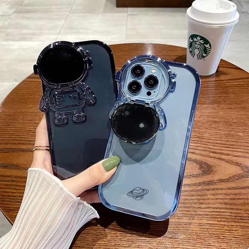 Premium Apple iPhone Case, MagSafe Compatible, Camera Lens and Screen Protection, Ultra Thin, Shockproof, Magnetic, Full All Around Protection, Astronaut Stand Clear Cover