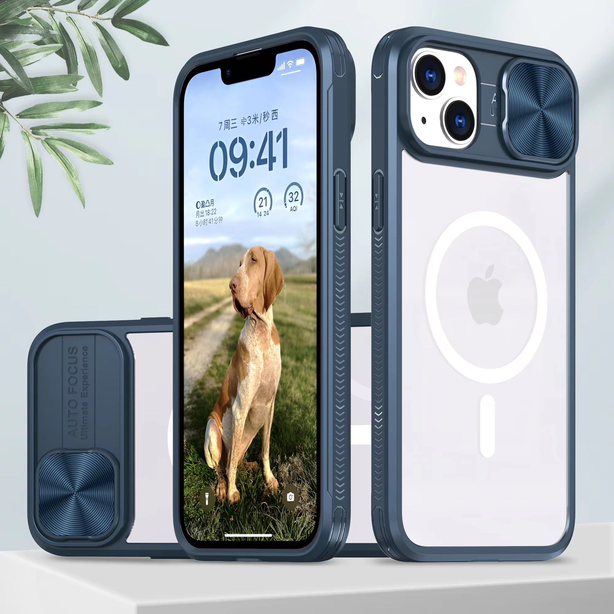 Premium Apple iPhone Case MagSafe Compatible, Camera Lens & Screen Protection, Cover with Slide Lens & Clear Acrylic Back