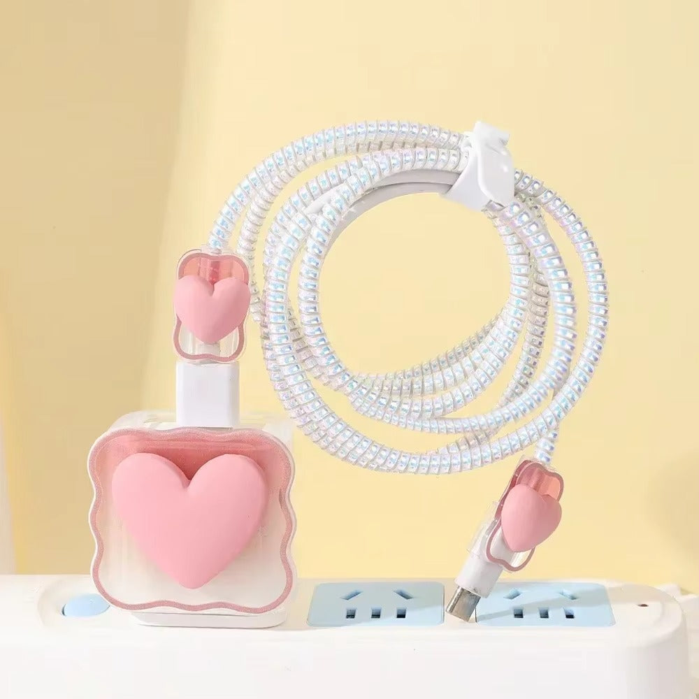 High Quality Heart-Shaped Charger Protector – Silicone Anti-Break, Scratch-Proof Cover Sleeve for Apple 18W, 20W Adapters,