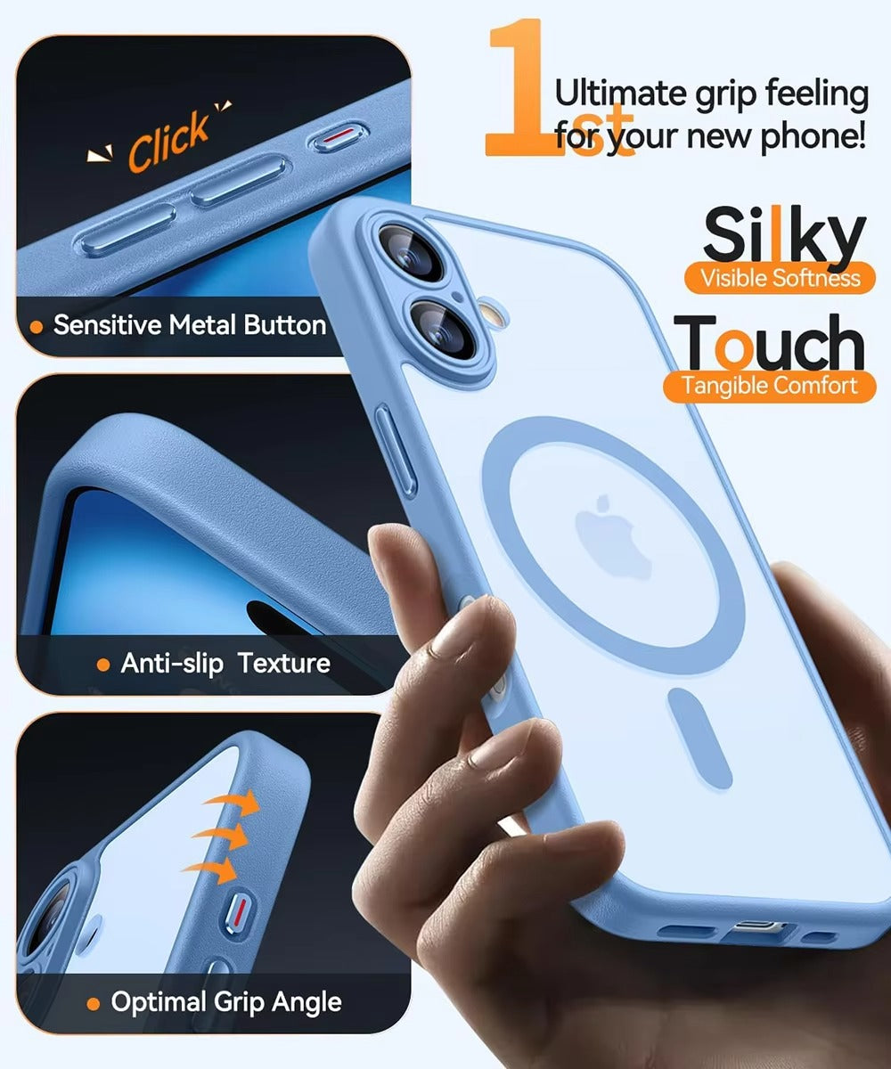 Luxury Apple iPhone Case Camera Lens & Screen Protection, Ultra Thin Shockproof Magnetic Full All Around Protection Cover