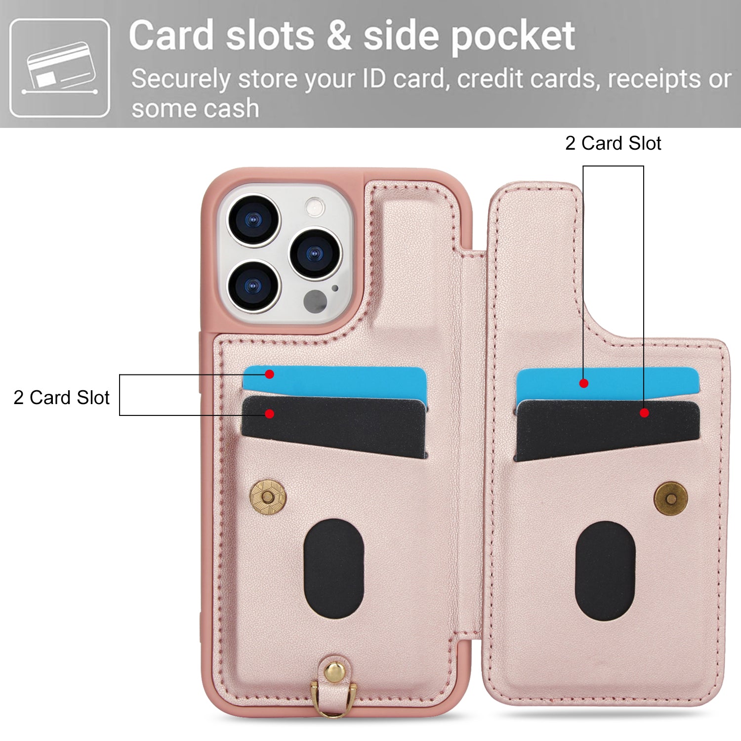 Luxury Crossbody Wallet Leather iPhone Case – 3D Flower Design, Card Slot, Wrist Strap, Magnetic Closure, Protective Cover
