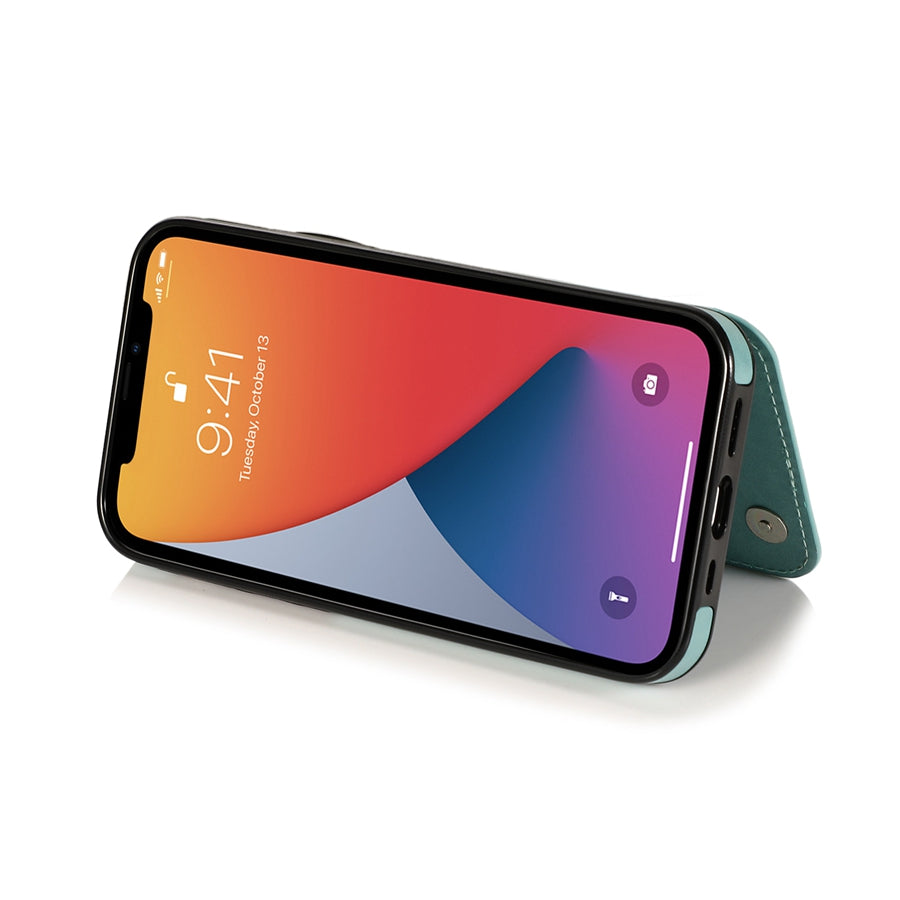 Luxury Wallet Datura Double Buckle iPhone Case – Magnetic Flip, Card Slot, Protective & Stylish Leather Cover Case for iPhone