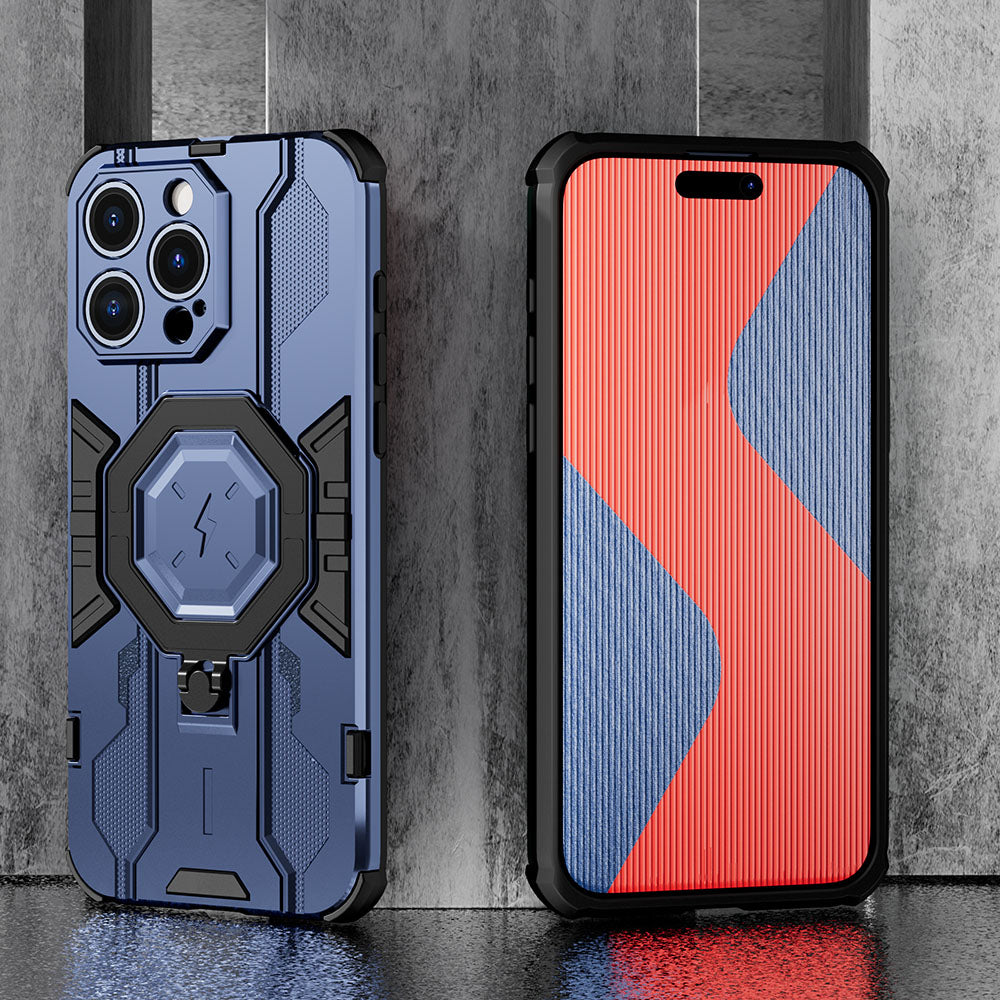 KEYSION MagSafe Shockproof iPhone Case – Ring Stand with Camera Protection, Durable Phone Cover for iPhone Models