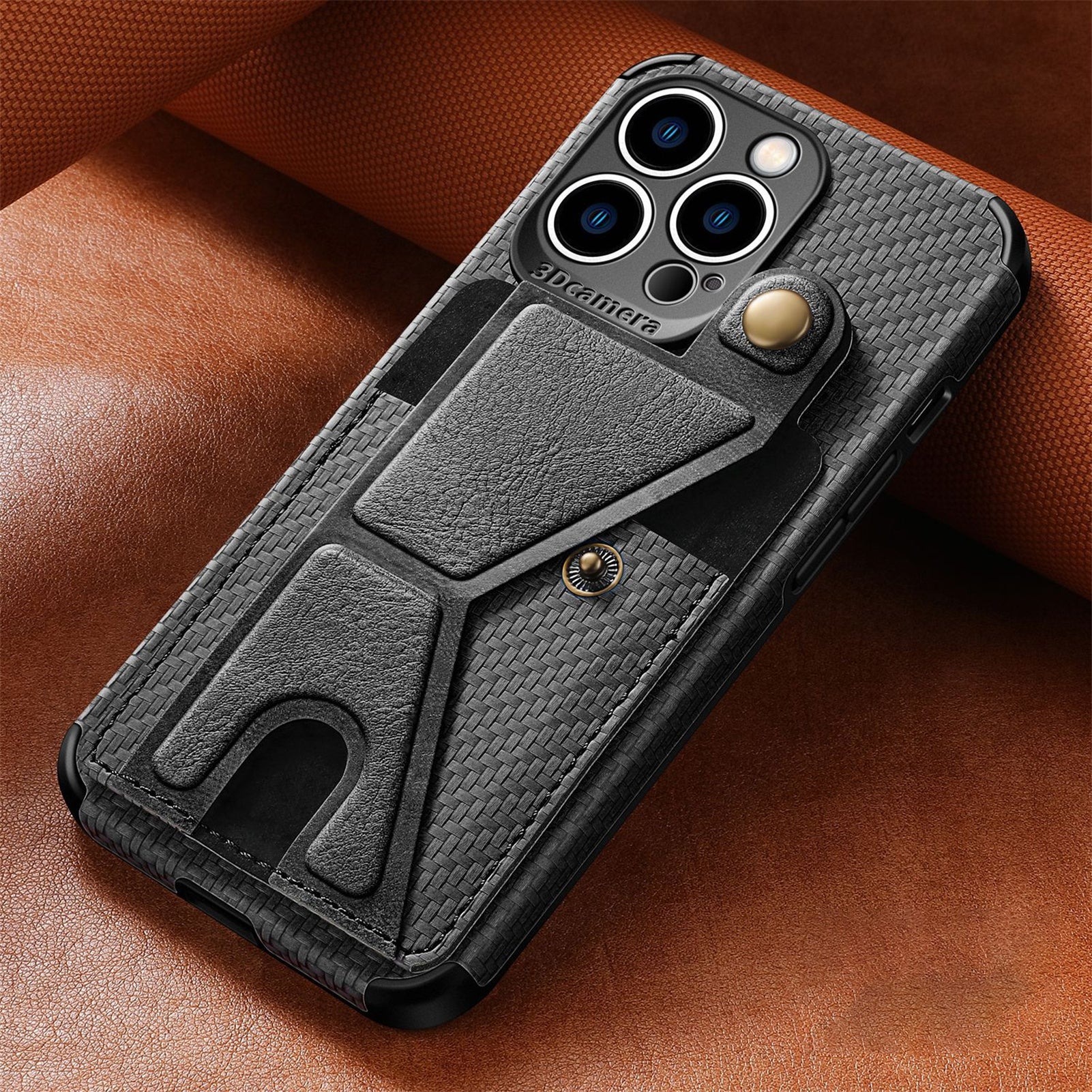 Carbon Fiber Wallet Flip iPhone Case – Premium Leather, Card Holder, Shockproof Protection Sleek & Durable Design for iPhone