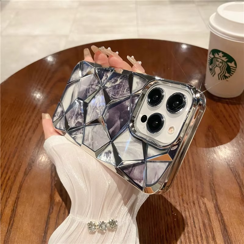 Luxury Apple iPhone Case, MagSafe Compatible, Camera Lens and Screen Protection, Ultra Thin, Shockproof, Magnetic, Full All Around Protection, Diamond Grid Soft Cover