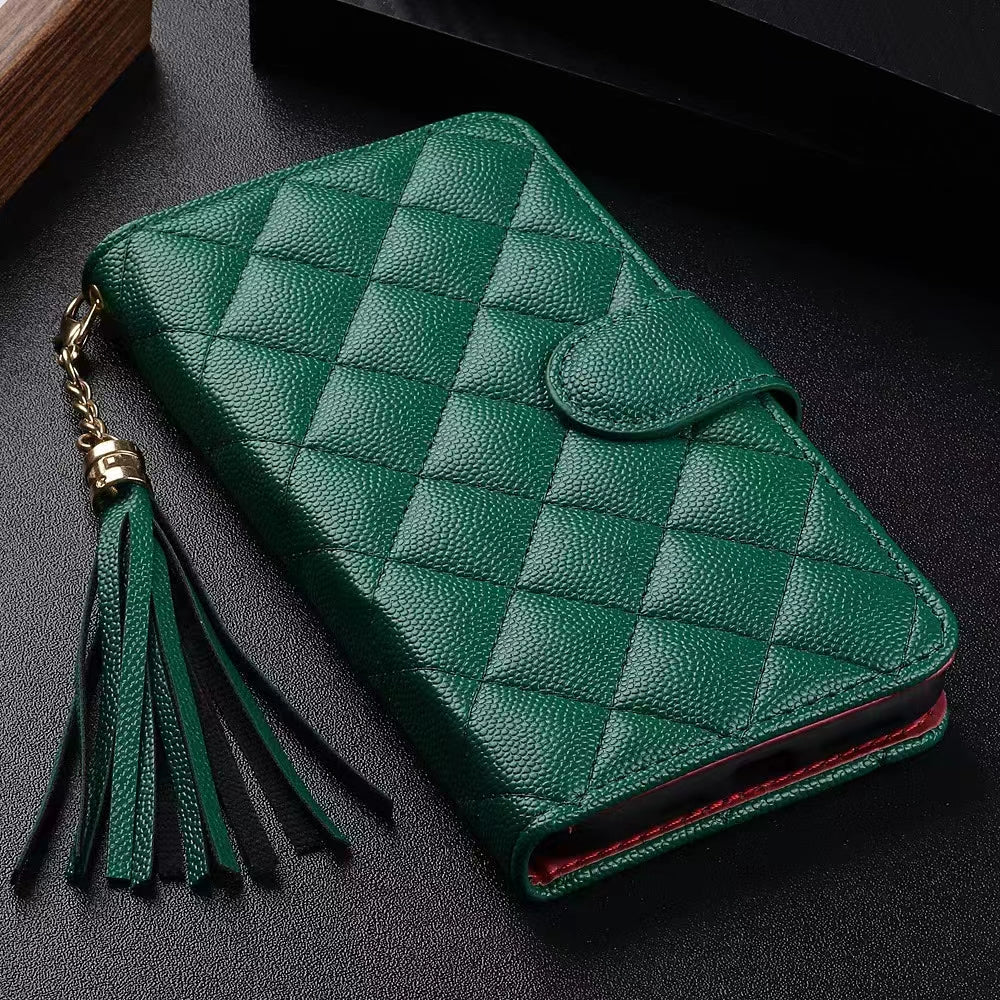 Luxury Wallet Flip Leather iPhone Case – Card Slot, Magnetic Closure, Shockproof Protection, and Premium Design for iPhone