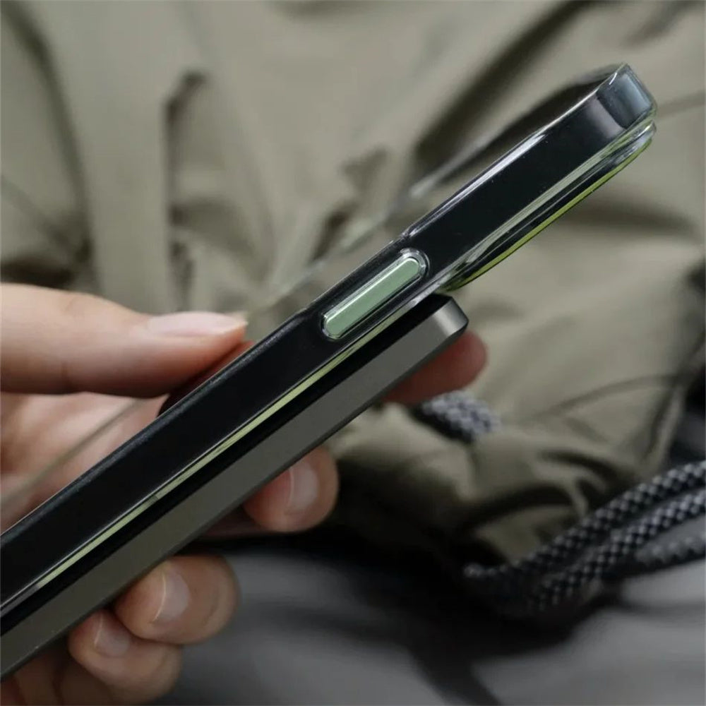 Luxury Titanium Gray Magnetic iPhone Case – Strong MagSafe Charging, Metal Buttons Sleek & Durable Protection Case for iPhone