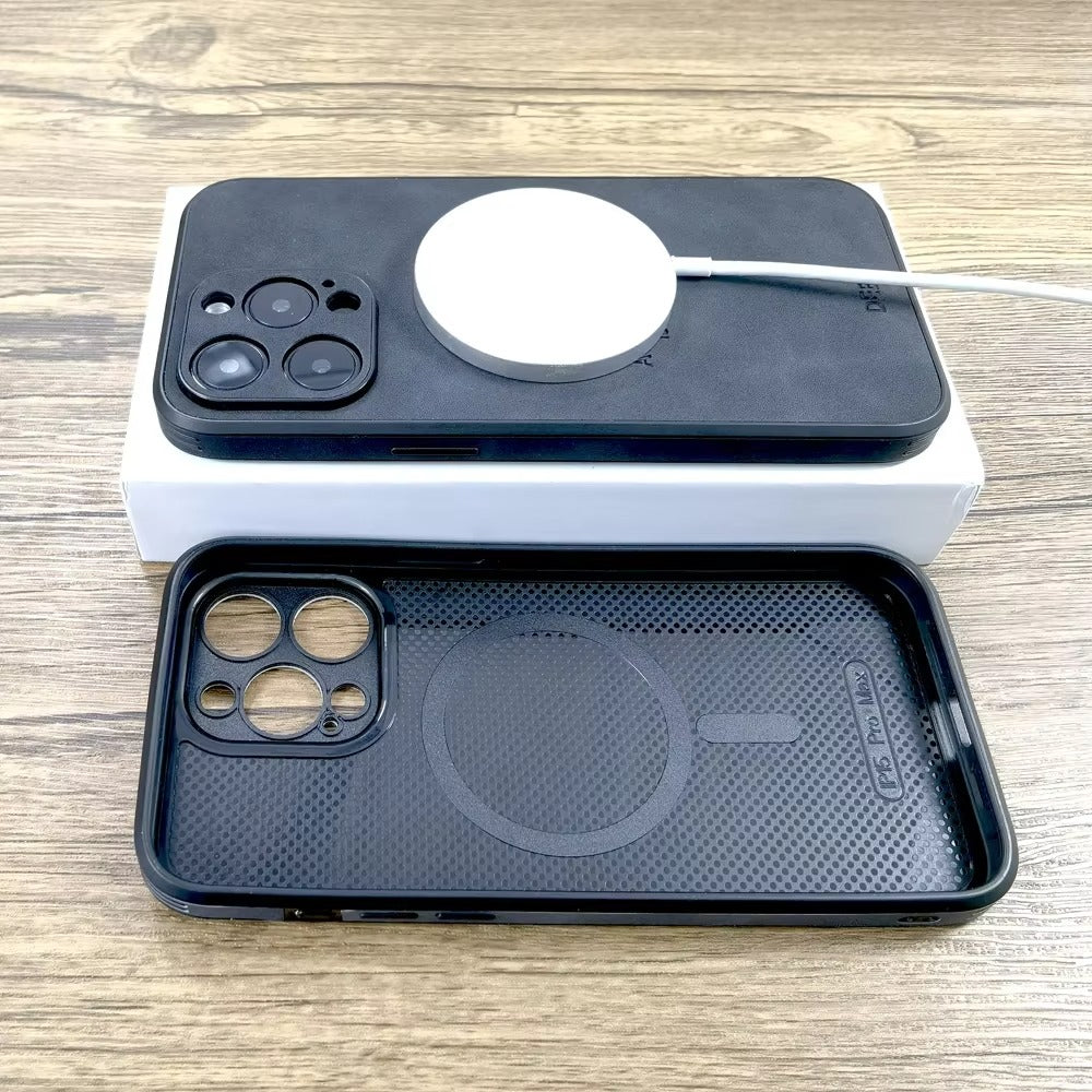 Premium Fashion Cloth iPhone Case – Built-in Magnetic Iron, Deer & Cat Design Durable Protective Shell | Case for iPhone