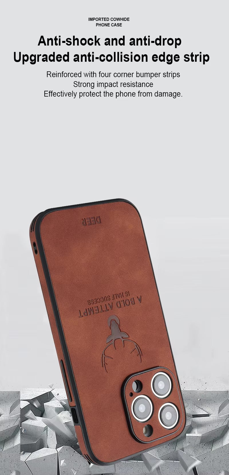 Premium Fashion Cloth iPhone Case – Built-in Magnetic Iron, Deer & Cat Design Durable Protective Shell | Case for iPhone