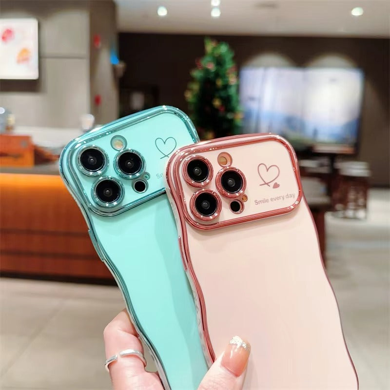 Luxury Apple iPhone Case MagSafe Compatible, Camera Lens & Screen Protection All Around Protection Cover with Heart Design