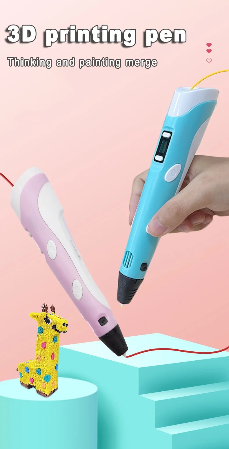 Creative 3D Drawing Pen for Kids – LCD Printing Pen with 50M PLA Filament, Safe DIY Toy for Art & Crafts, Ideal Birthday