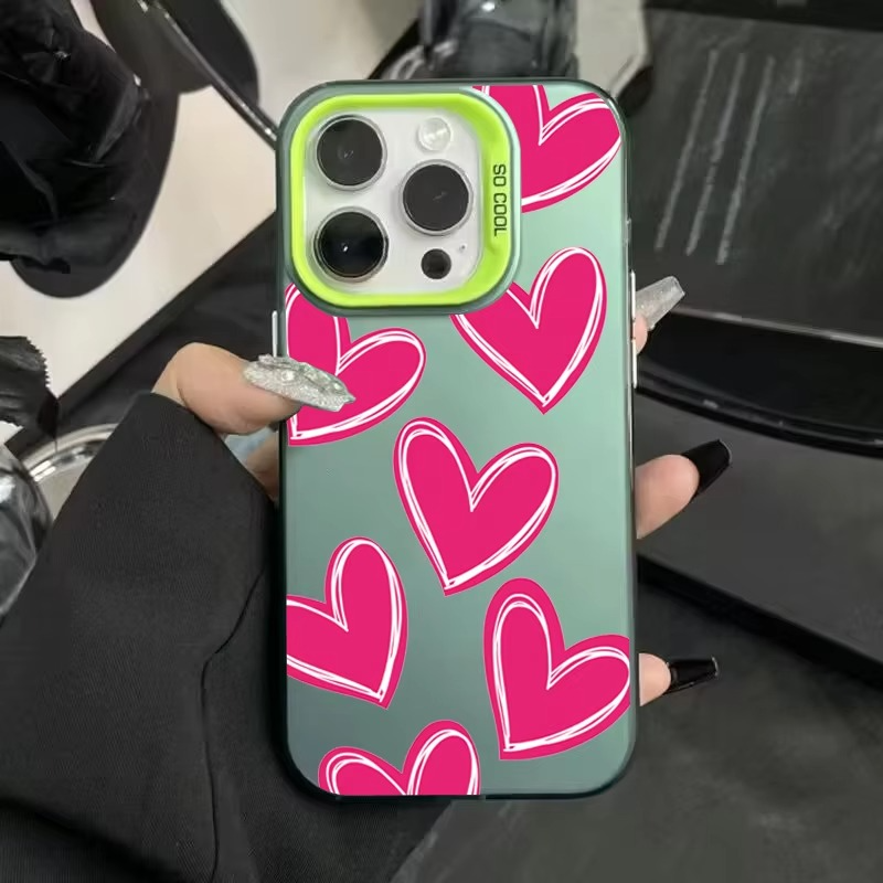 Luxury Apple iPhone Case, MagSafe Compatible, Camera Lens and Screen Protection, Ultra Thin, Shockproof, Magnetic, Full All Around Protection, Electroplate Heart Silver Cover