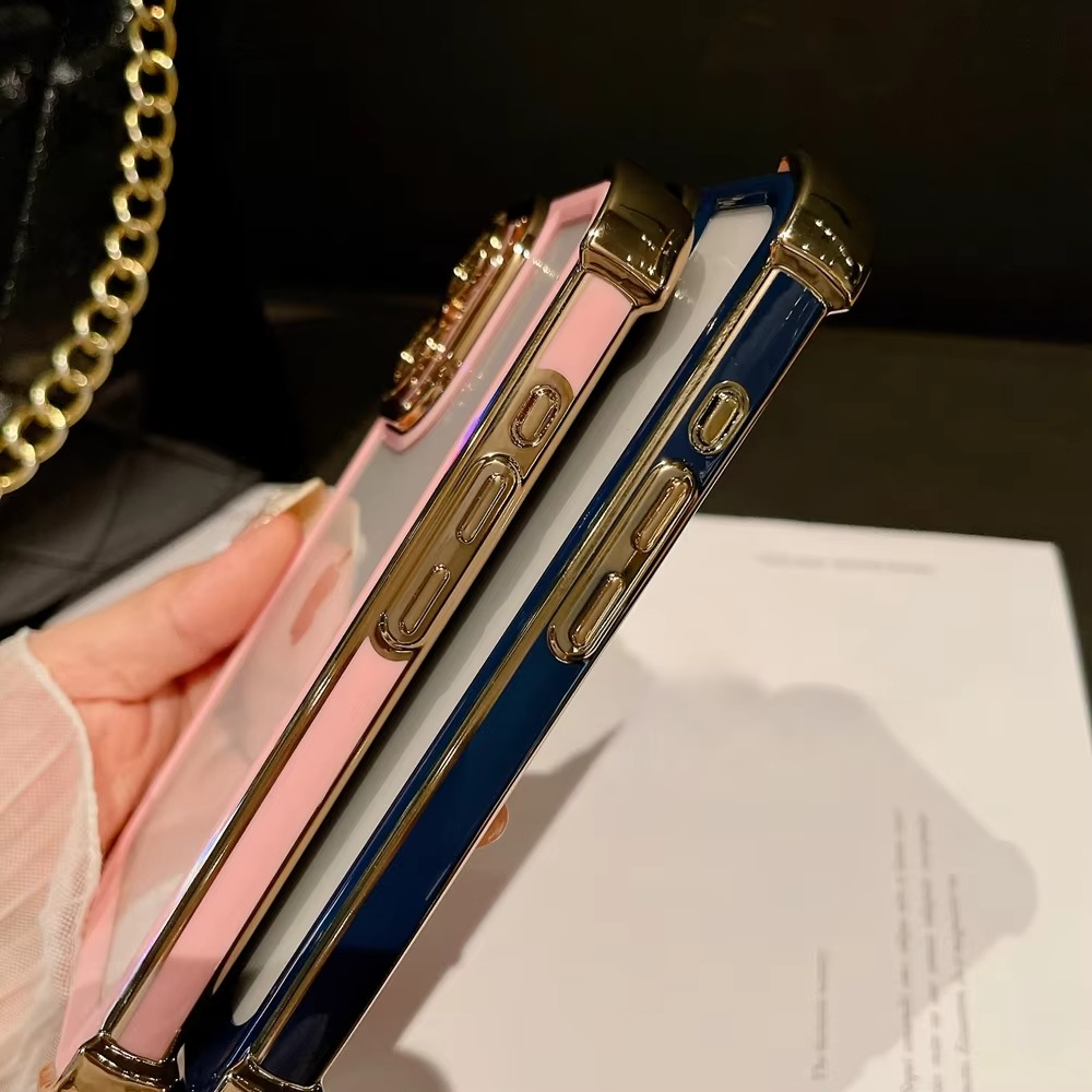 Luxury Plating Shockproof iPhone Case - Silicone Cover with Airbag Protection, Durable & Stylish Design | Case for iPhone