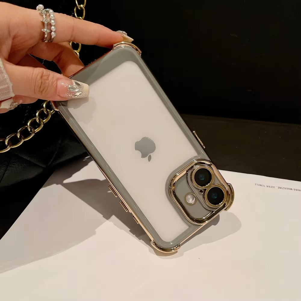 Luxury Plating Shockproof iPhone Case - Silicone Cover with Airbag Protection, Durable & Stylish Design | Case for iPhone