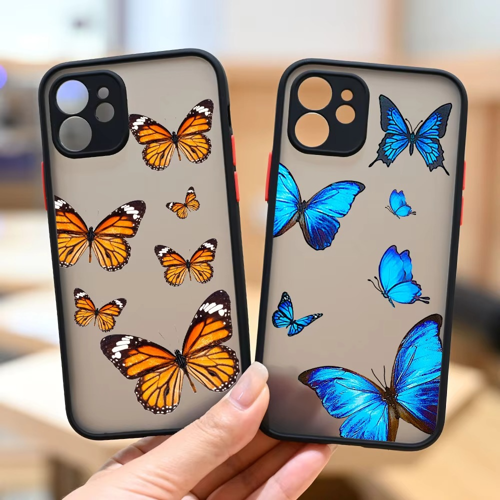 Luxury Apple iPhone Case, MagSafe Compatible, Camera Lens and Screen Protection, Ultra Thin, Shockproof, Magnetic, Full All Around Protection, Clear Butterfly Soft Cover