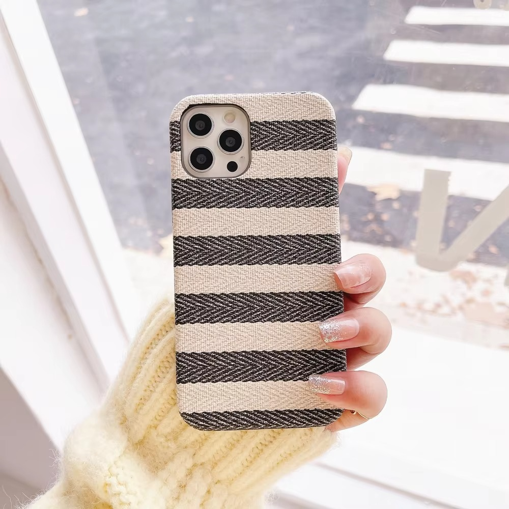 Premium Apple iPhone Case, MagSafe Compatible, Camera Lens and Screen Protection, Ultra Thin, Shockproof, Magnetic, Full All Around Protection, Canvas Stripe Fabric Cover