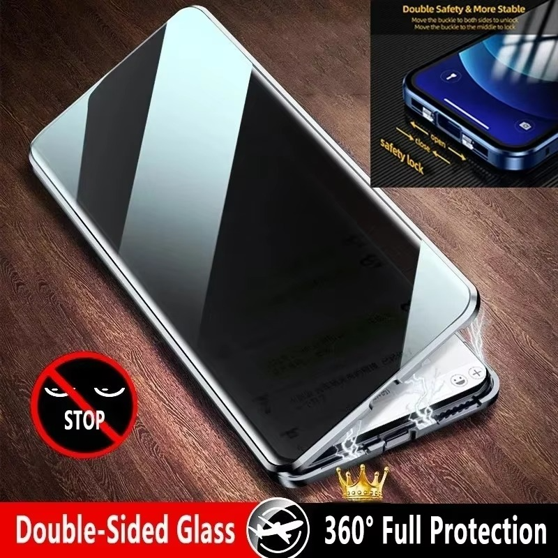 Premium Apple iPhone Case, MagSafe Compatible, Camera Lens and Screen Protection, Ultra Thin, Shockproof, Magnetic, Full All Around Protection, Double-Sided Privacy Cover