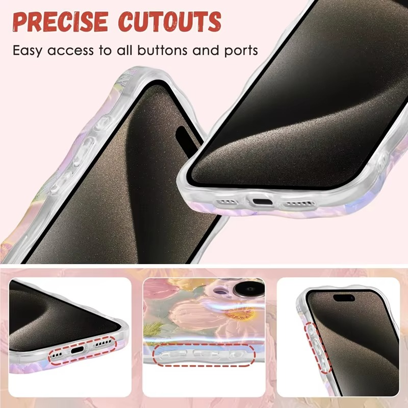Premium Apple iPhone Case, MagSafe Compatible, Camera Lens and Screen Protection, Ultra Thin, Shockproof, Magnetic, Full All Around Protection, Laser Flower Bumper Case