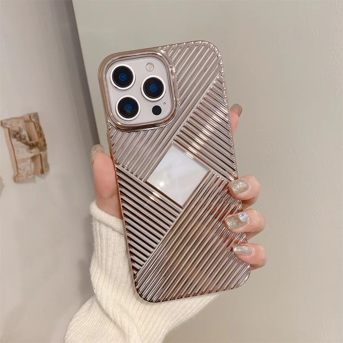 Luxury Apple iPhone Case, MagSafe Compatible, Camera Lens and Screen Protection, Ultra Thin, Shockproof, Magnetic, Full All Around Protection, Geometric Clear Bumper Cover