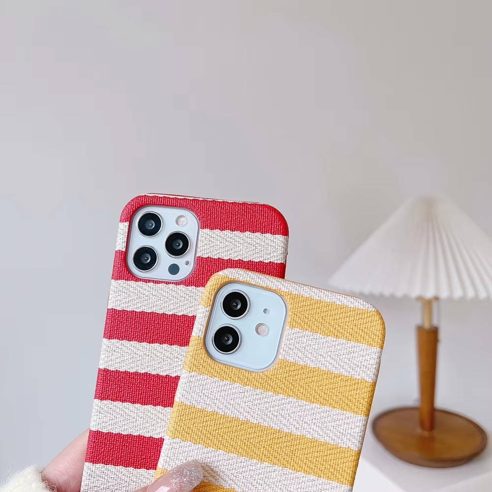 Premium Apple iPhone Case, MagSafe Compatible, Camera Lens and Screen Protection, Ultra Thin, Shockproof, Magnetic, Full All Around Protection, Canvas Stripe Fabric Cover