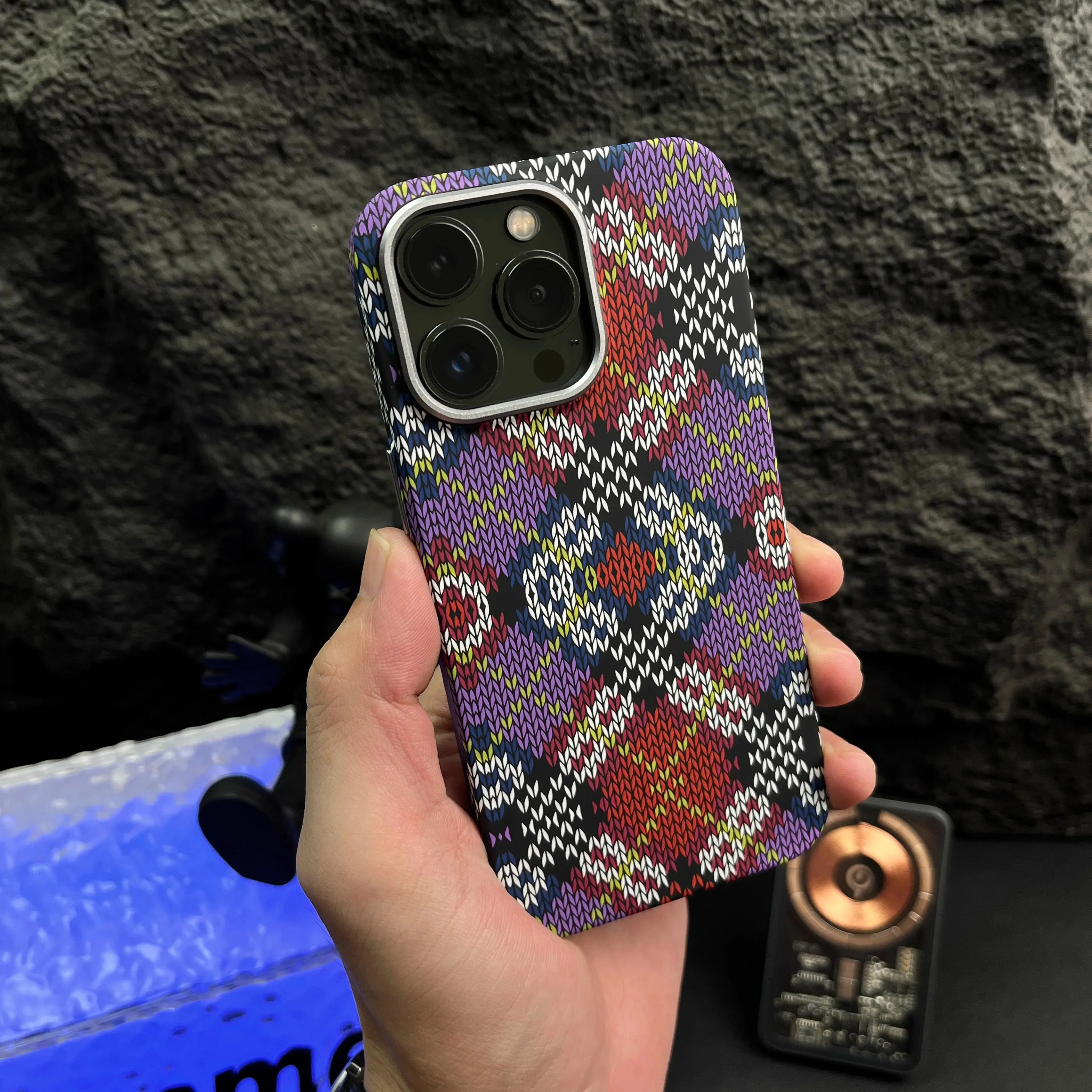 Premium Apple iPhone Case, MagSafe Compatible, Camera Lens and Screen Protection, Ultra Thin, Shockproof, Magnetic, Full All Around Protection, Nordic Sweater Hard Cover