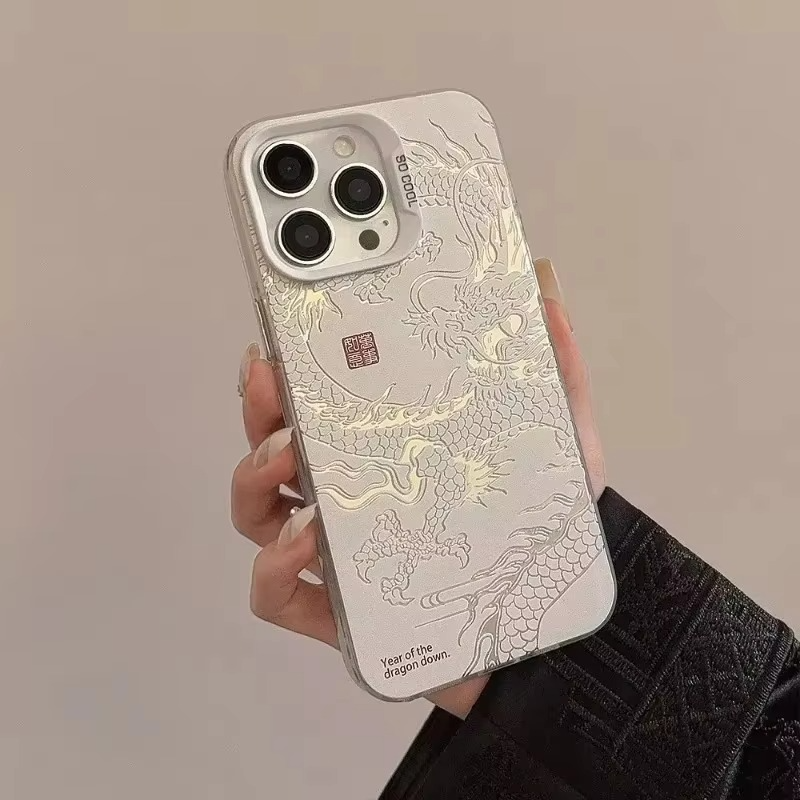 Luxury Apple iPhone Case, MagSafe Compatible, Camera Lens and Screen Protection, Ultra Thin, Shockproof, Magnetic, Full All Around Protection, Dragon Totem Armor Cover