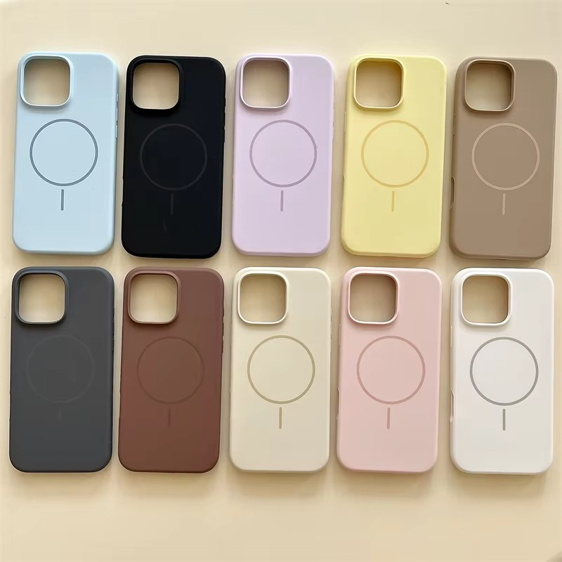 Luxury Apple iPhone Case, MagSafe Compatible, Camera Lens and Screen Protection, Ultra Thin, Shockproof, Magnetic, Full All Around Protection, Smooth Ring Silicone Cover
