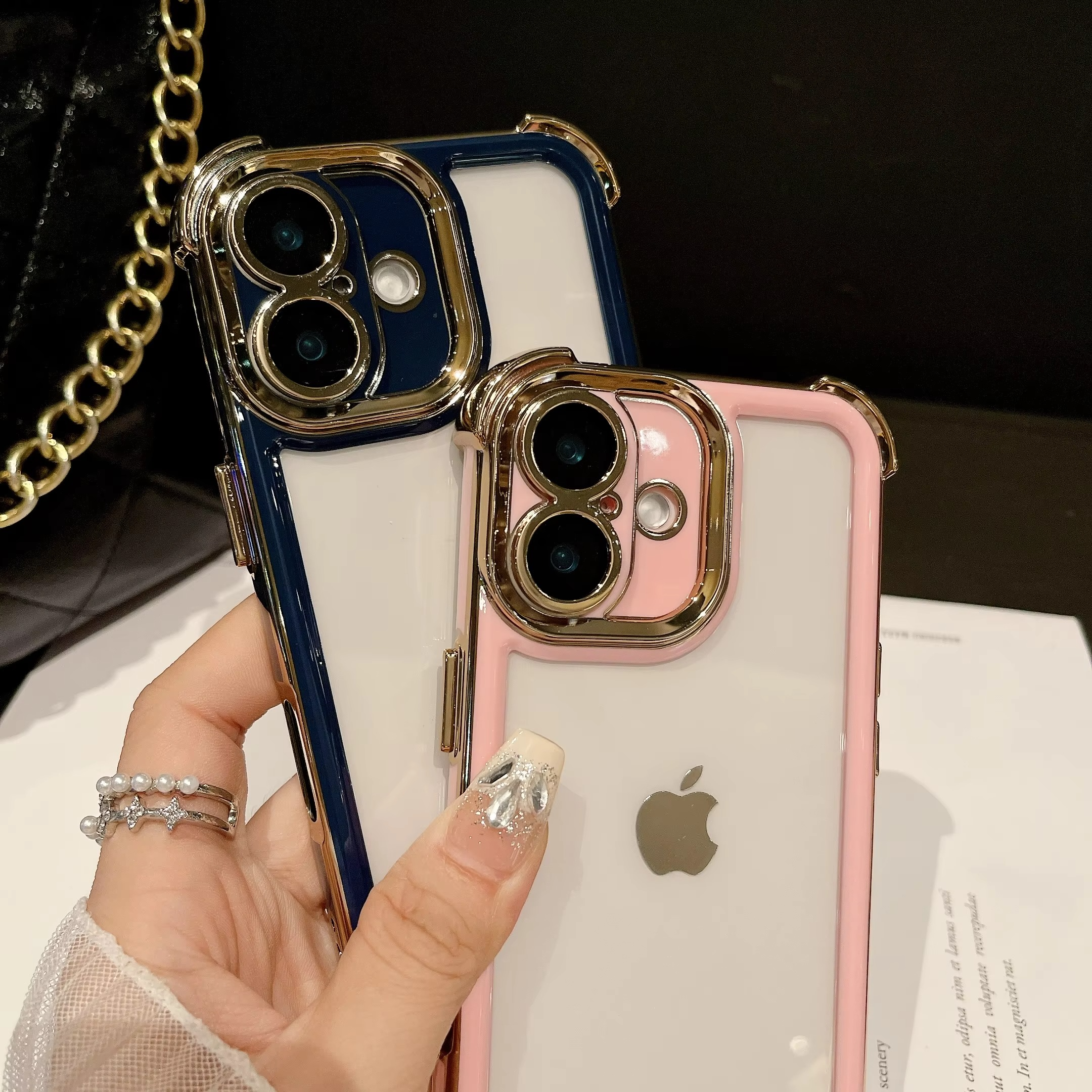 Luxury Plating Shockproof iPhone Case - Silicone Cover with Airbag Protection, Durable & Stylish Design | Case for iPhone
