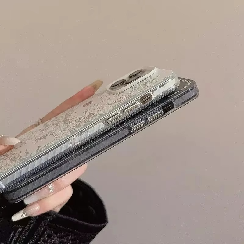 Luxury Apple iPhone Case, MagSafe Compatible, Camera Lens and Screen Protection, Ultra Thin, Shockproof, Magnetic, Full All Around Protection, Dragon Totem Armor Cover