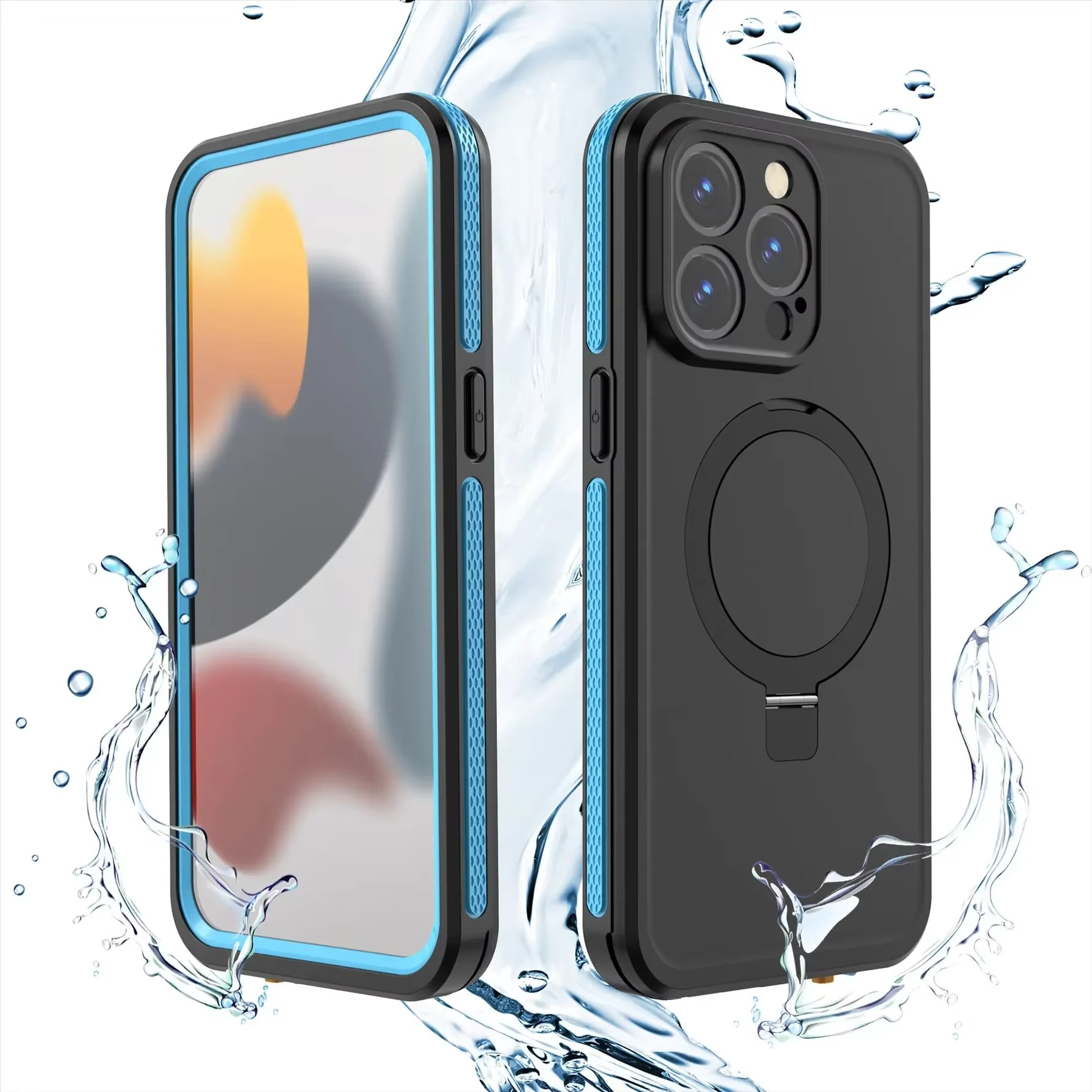 Robust Apple iPhone Case, MagSafe Compatible, Camera Lens and Screen Protection, Ultra Thin, Shockproof, Magnetic, Full All Around Protection, IP68 Waterproof Sports Cover