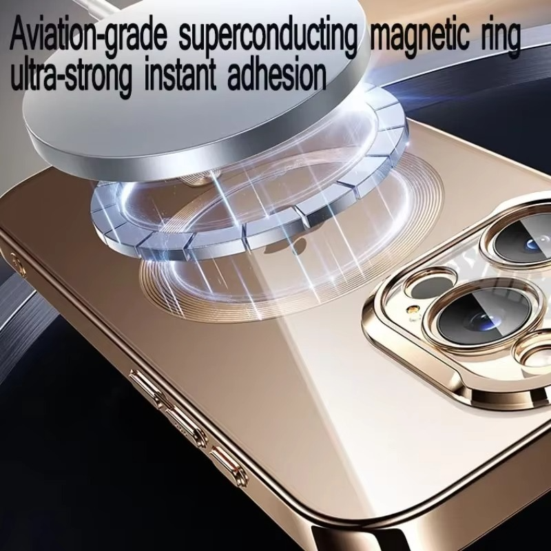 Luxury Desert Gold MagSafe iPhone Case - Magnetic Wireless Charging, Electroplated Bumper, Durable Cover | Case for iPhone