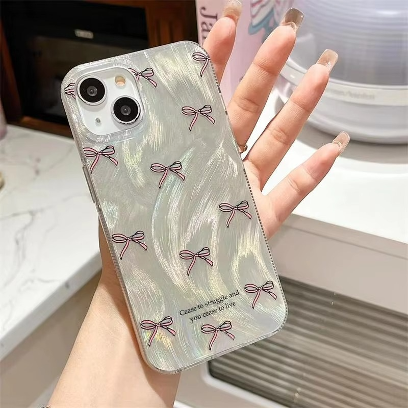 Luxury Apple iPhone Case, MagSafe Compatible, Camera Lens and Screen Protection, Ultra Thin, Shockproof, Magnetic, Full All Around Protection, Laser Silver Bow Bumper Cover