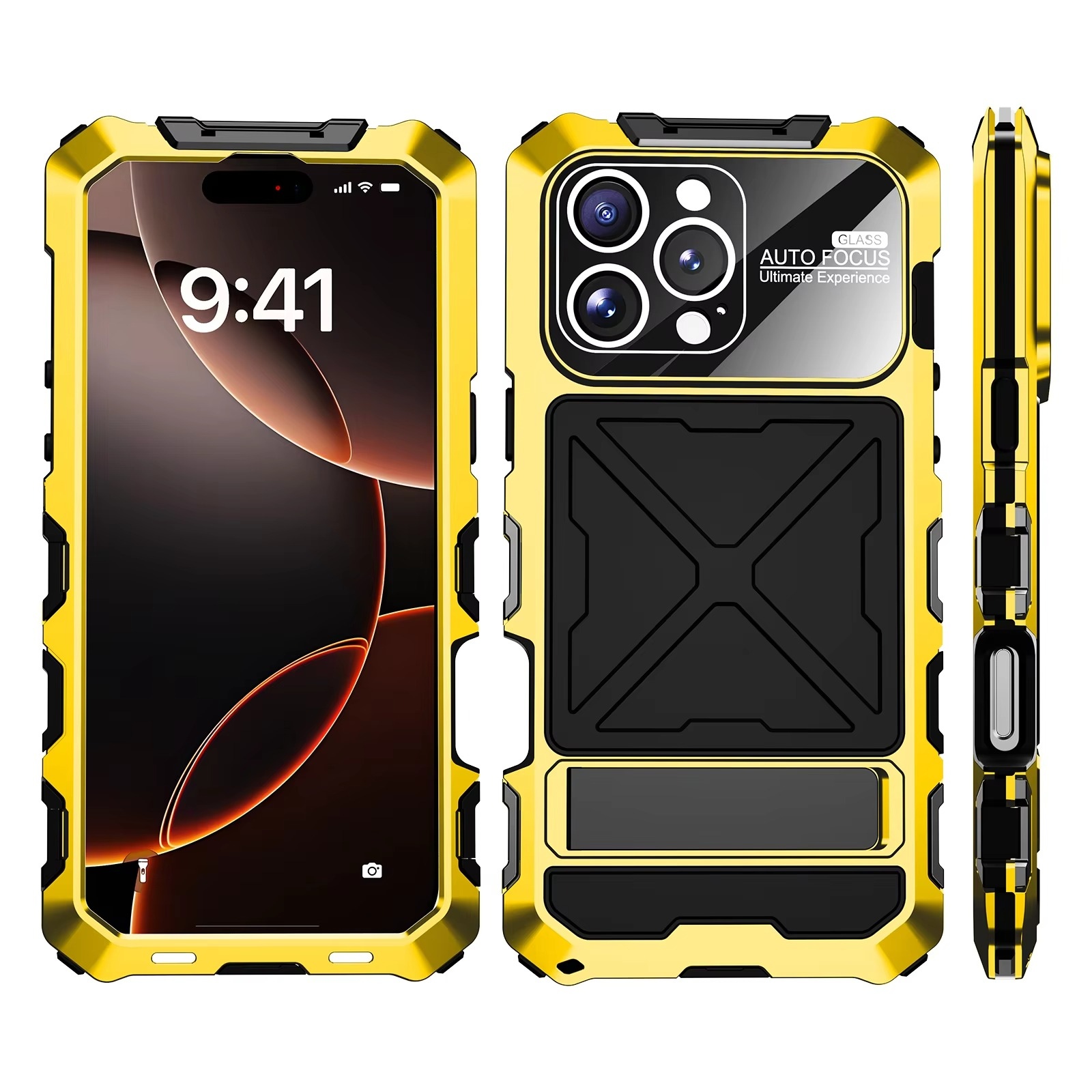 Robust Apple iPhone Case, MagSafe Compatible, Camera Lens and Screen Protection, Ultra Thin, Shockproof, Magnetic, Full All Around Protection, 360 Metal Lock Glass Cover
