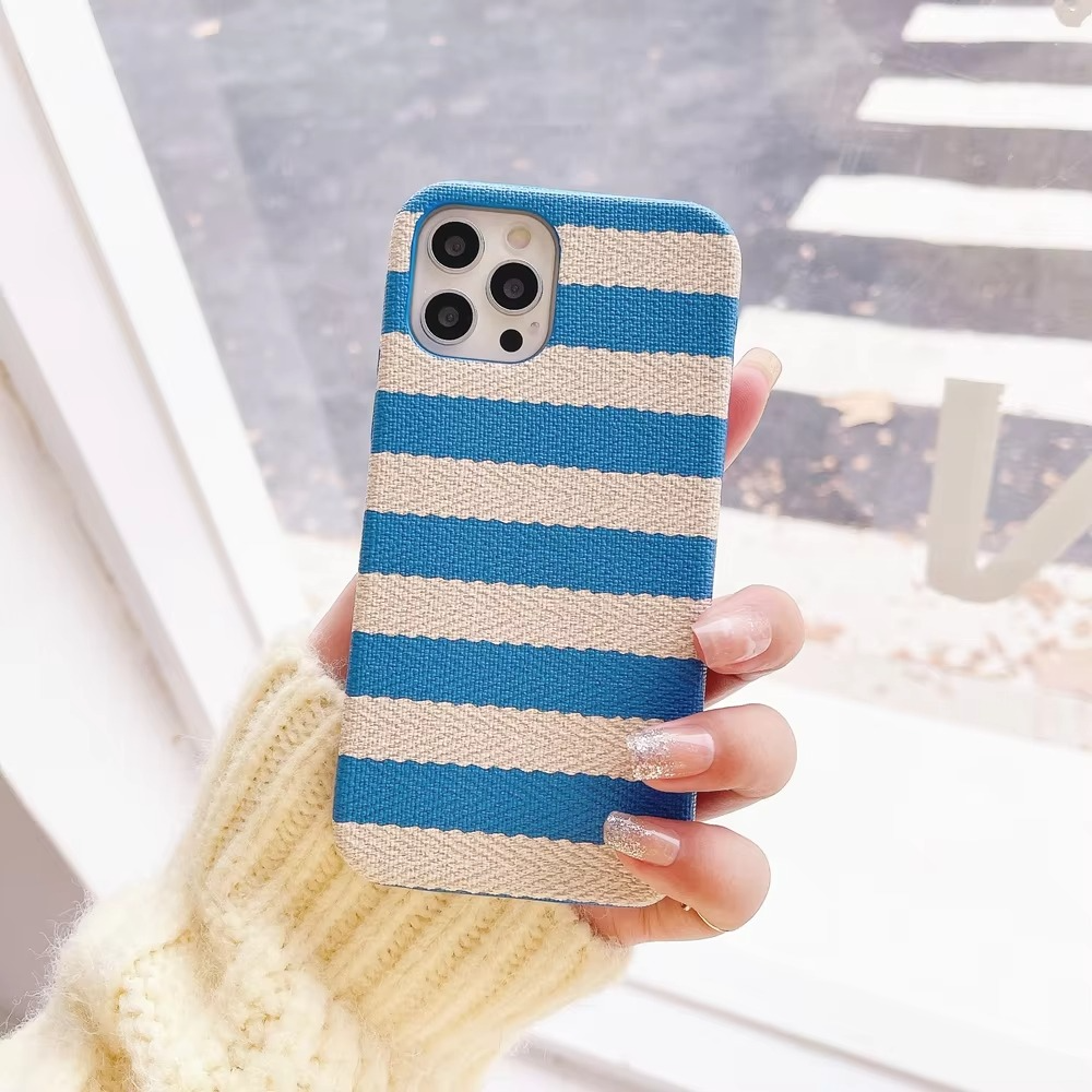 Premium Apple iPhone Case, MagSafe Compatible, Camera Lens and Screen Protection, Ultra Thin, Shockproof, Magnetic, Full All Around Protection, Canvas Stripe Fabric Cover