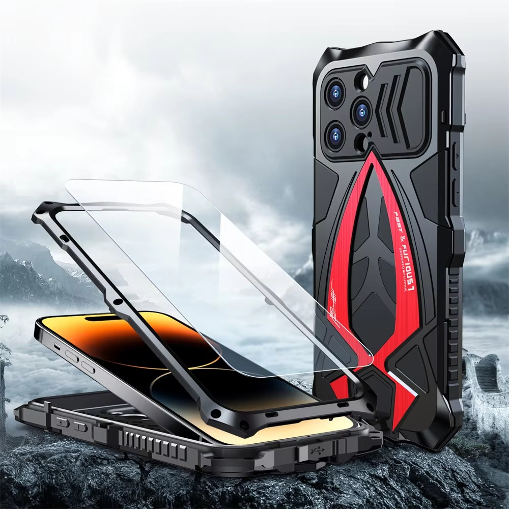 Luxury Apple iPhone Case, MagSafe Compatible, Camera Lens and Screen Protection, Ultra Thin, Shockproof, Magnetic, Full All Around Protection, Metal Armor Shell Cover