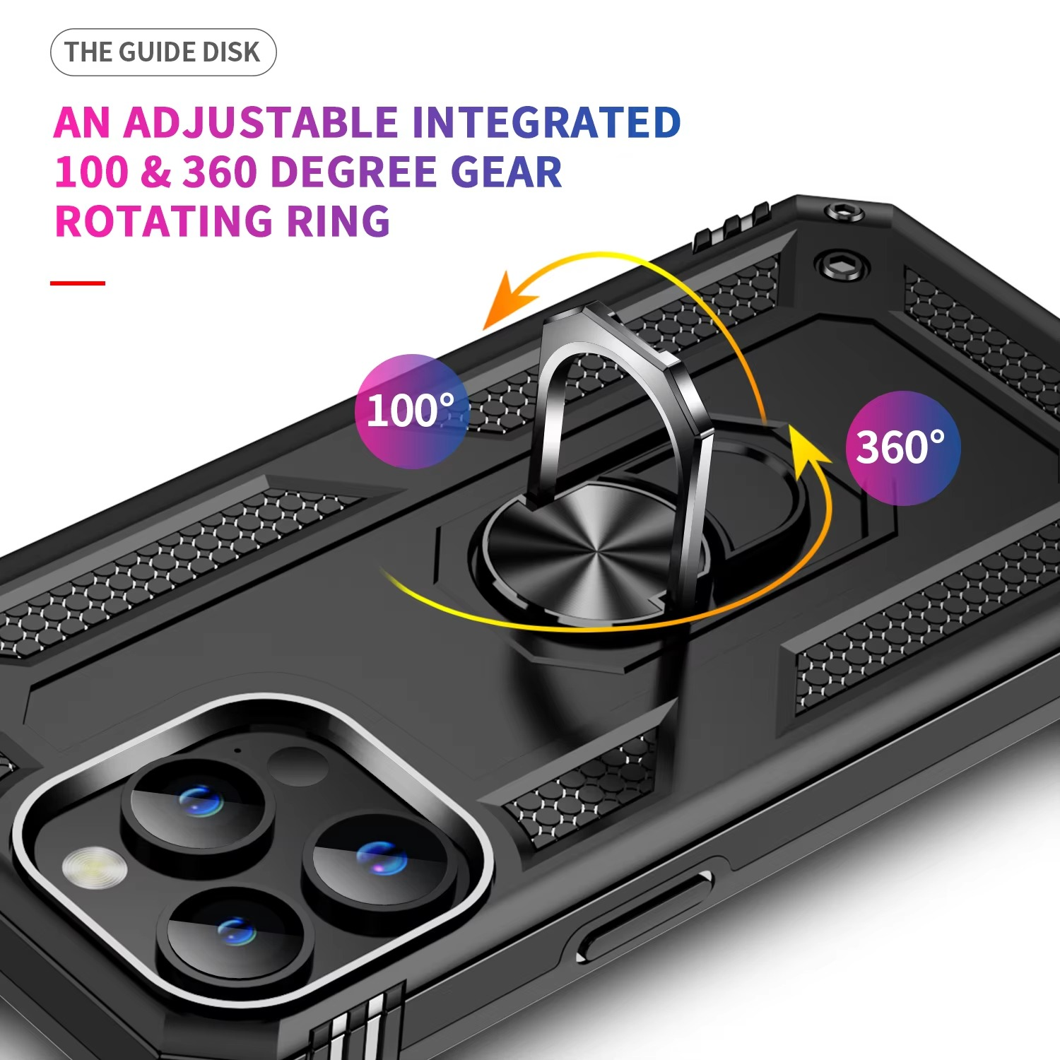 Robust Apple iPhone Case, MagSafe Compatible, Camera Lens and Screen Protection, Ultra Thin, Shockproof, Magnetic, Full All Around Protection, Metal Ring Kickstand Cover