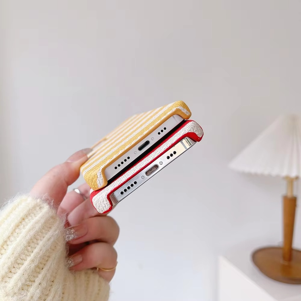 Premium Apple iPhone Case, MagSafe Compatible, Camera Lens and Screen Protection, Ultra Thin, Shockproof, Magnetic, Full All Around Protection, Canvas Stripe Fabric Cover