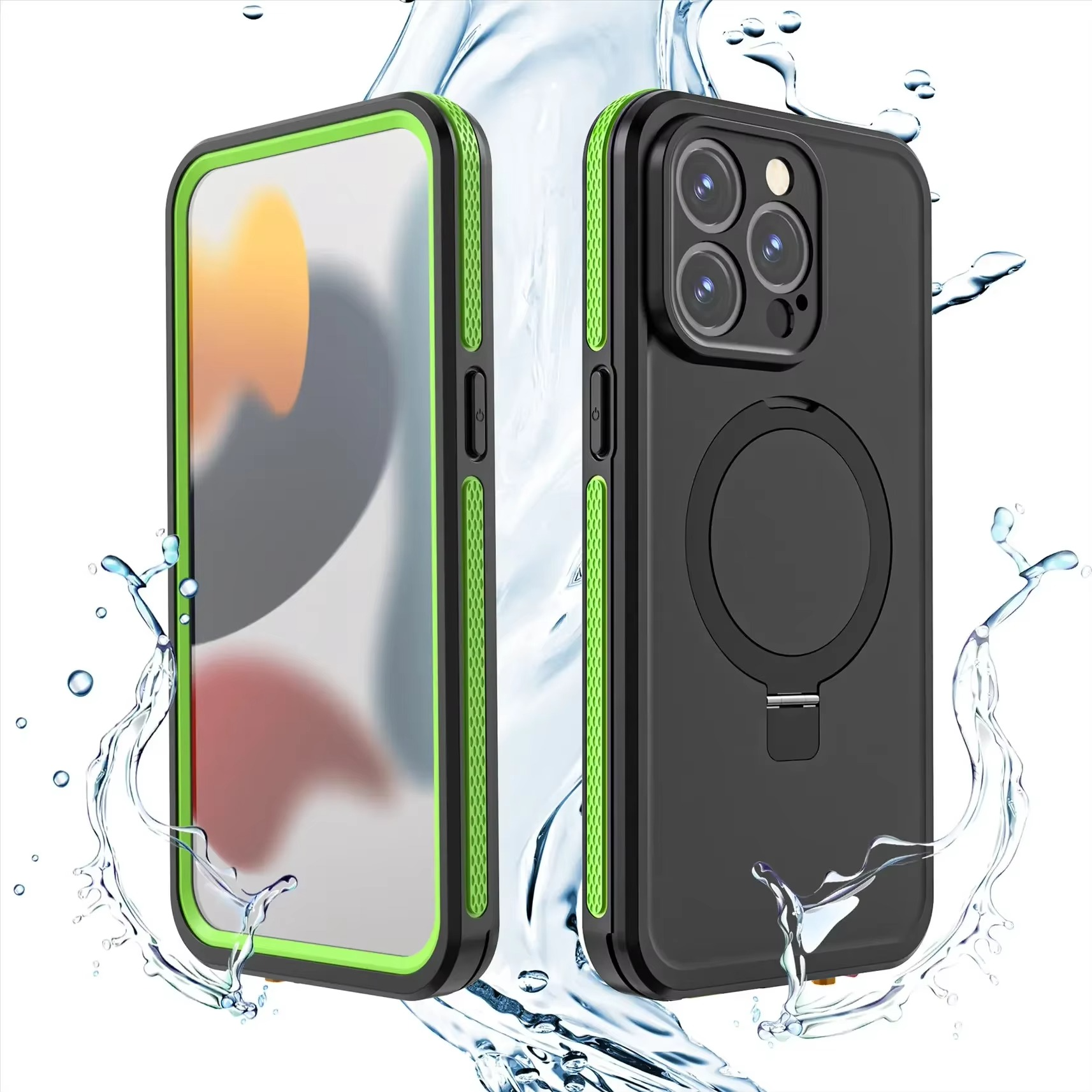 Robust Apple iPhone Case, MagSafe Compatible, Camera Lens and Screen Protection, Ultra Thin, Shockproof, Magnetic, Full All Around Protection, IP68 Waterproof Sports Cover
