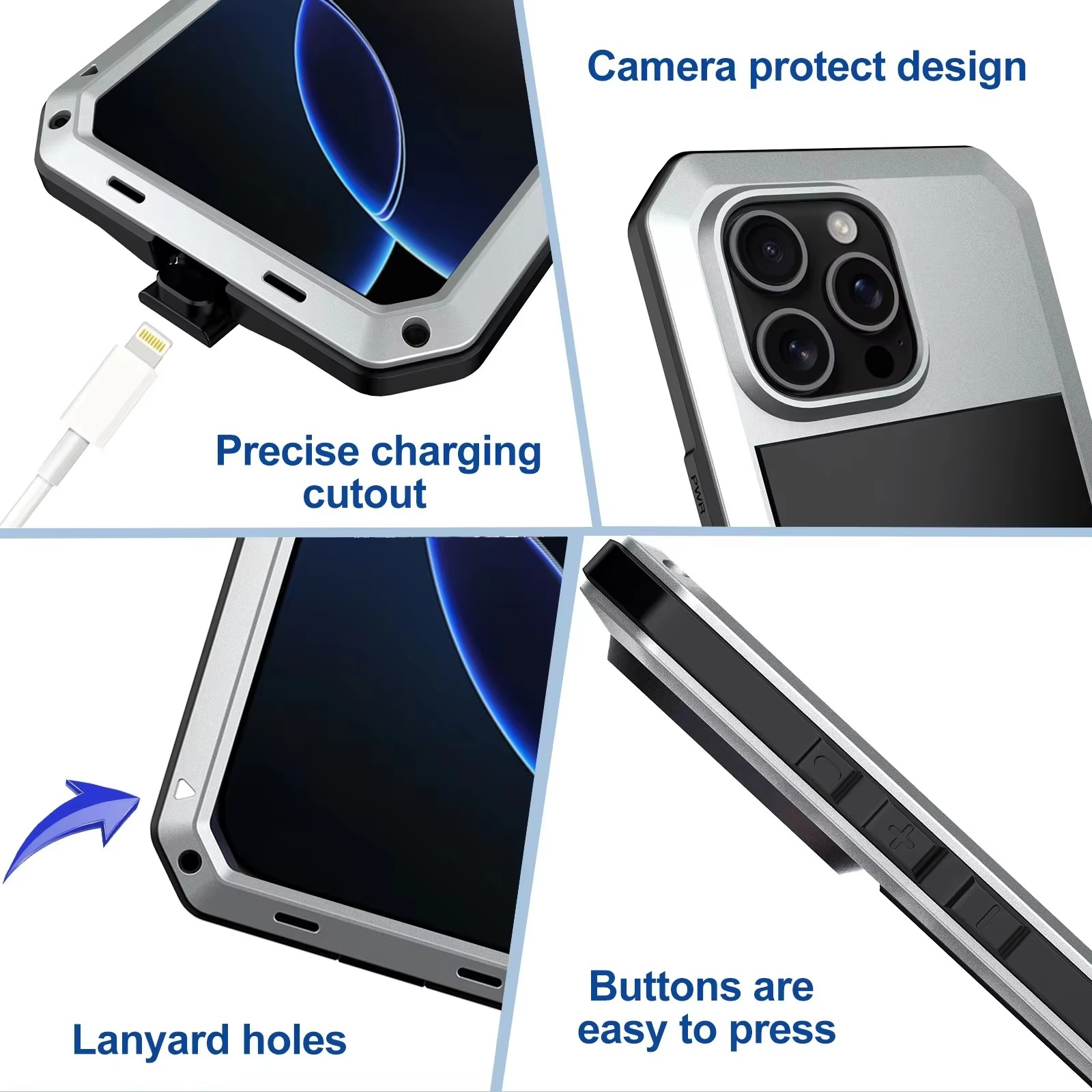 Robust Apple iPhone Case, MagSafe Compatible, Camera Lens and Screen Protection, Ultra Thin, Shockproof, Magnetic, Full All Around Protection, Metal Screw Bumper Cover
