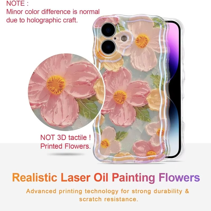 Premium Apple iPhone Case, MagSafe Compatible, Camera Lens and Screen Protection, Ultra Thin, Shockproof, Magnetic, Full All Around Protection, Laser Flower Bumper Case