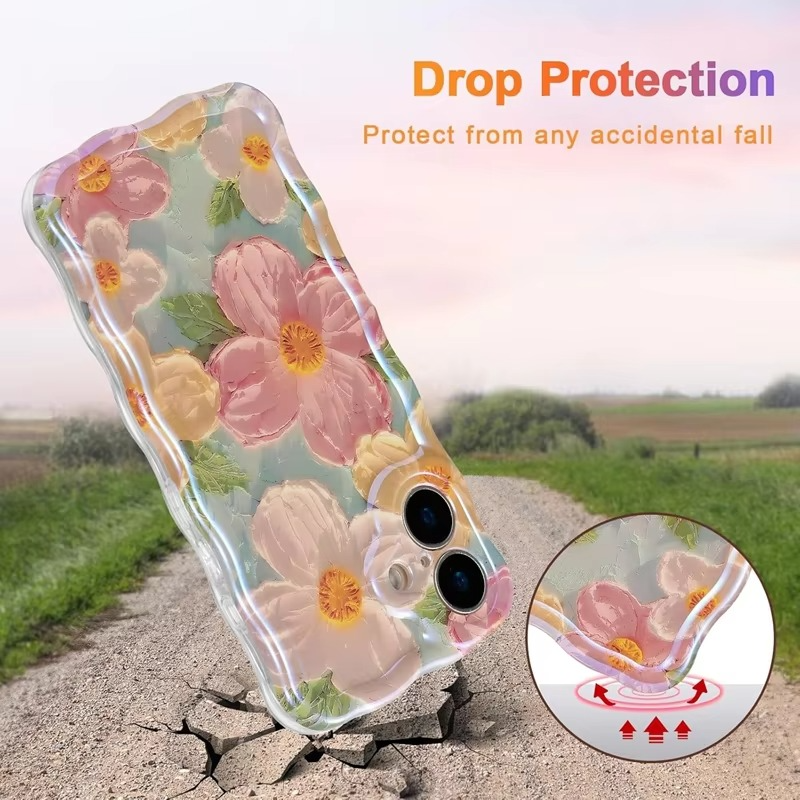 Premium Apple iPhone Case, MagSafe Compatible, Camera Lens and Screen Protection, Ultra Thin, Shockproof, Magnetic, Full All Around Protection, Laser Flower Bumper Case