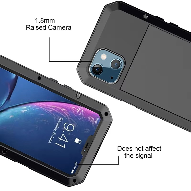 Robust Apple iPhone Case, MagSafe Compatible, Camera Lens and Screen Protection, Ultra Thin, Shockproof, Magnetic, Full All Around Protection, Aluminum Armor Tank Cover