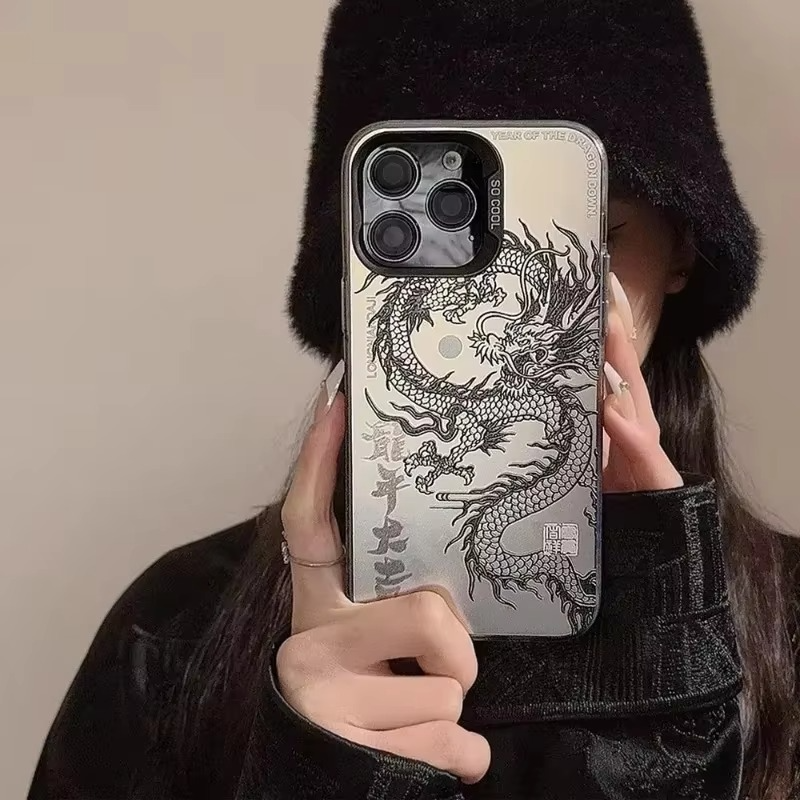 Luxury Apple iPhone Case, MagSafe Compatible, Camera Lens and Screen Protection, Ultra Thin, Shockproof, Magnetic, Full All Around Protection, Dragon Totem Armor Cover