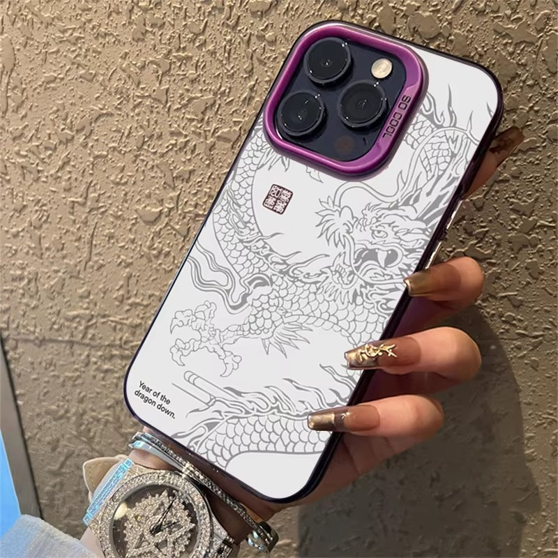 Luxury Apple iPhone Case, MagSafe Compatible, Camera Lens and Screen Protection, Ultra Thin, Shockproof, Magnetic, Full All Around Protection, Dragon Totem Armor Cover