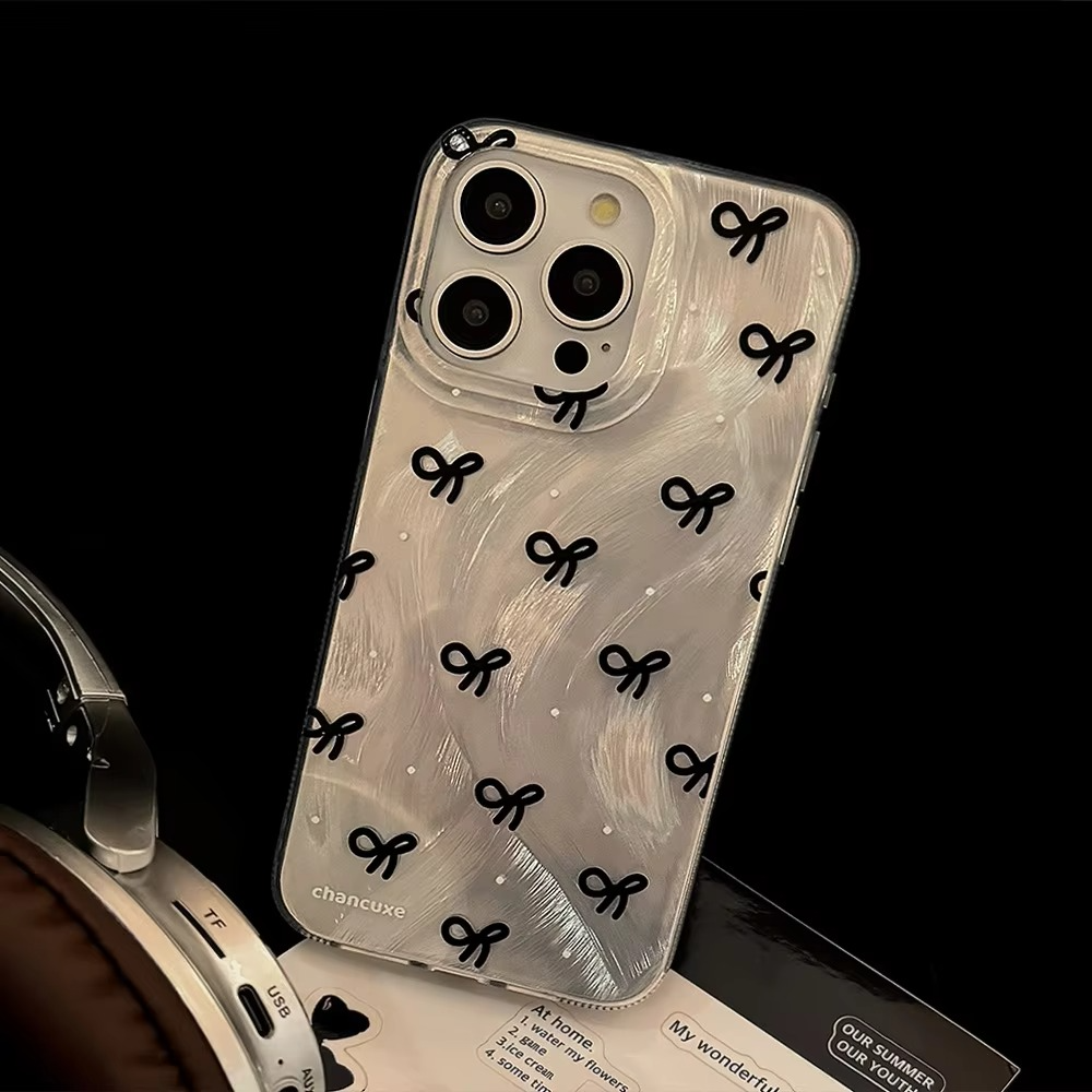 Luxury Apple iPhone Case, MagSafe Compatible, Camera Lens and Screen Protection, Ultra Thin, Shockproof, Magnetic, Full All Around Protection, Laser Silver Bow Bumper Cover