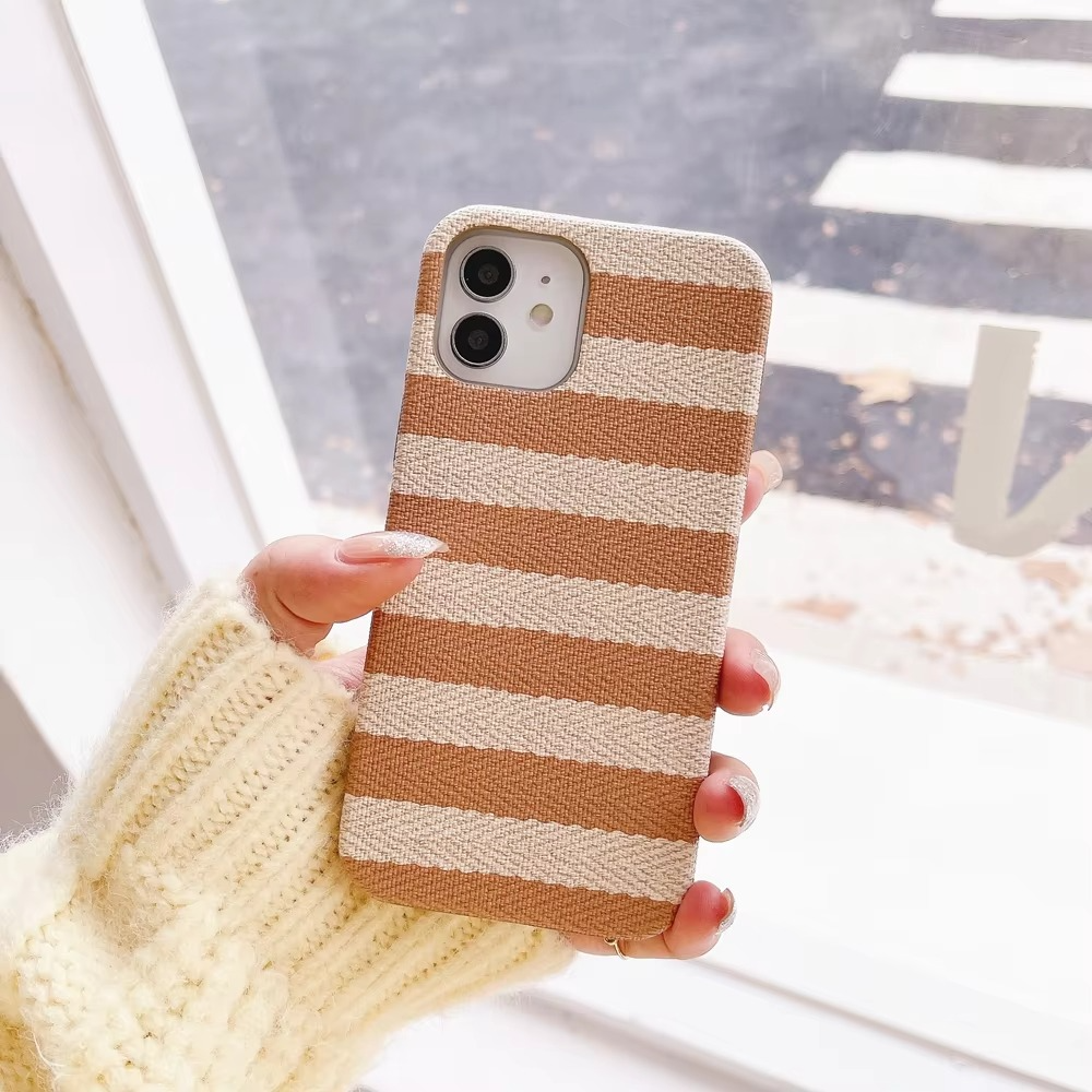 Premium Apple iPhone Case, MagSafe Compatible, Camera Lens and Screen Protection, Ultra Thin, Shockproof, Magnetic, Full All Around Protection, Canvas Stripe Fabric Cover
